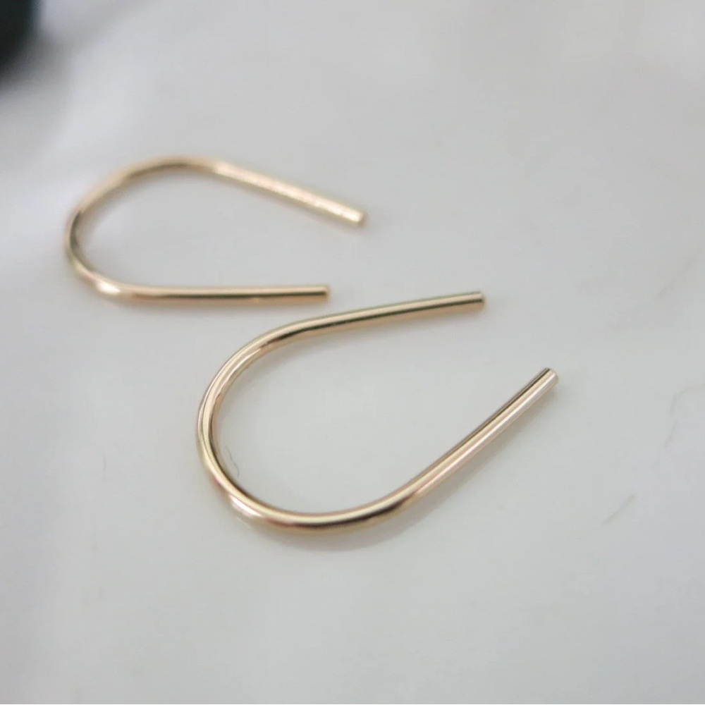 Elegant Gold-filled arc threader earrings